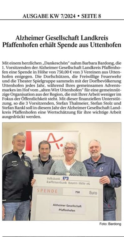 Spende aus Uttenhofen